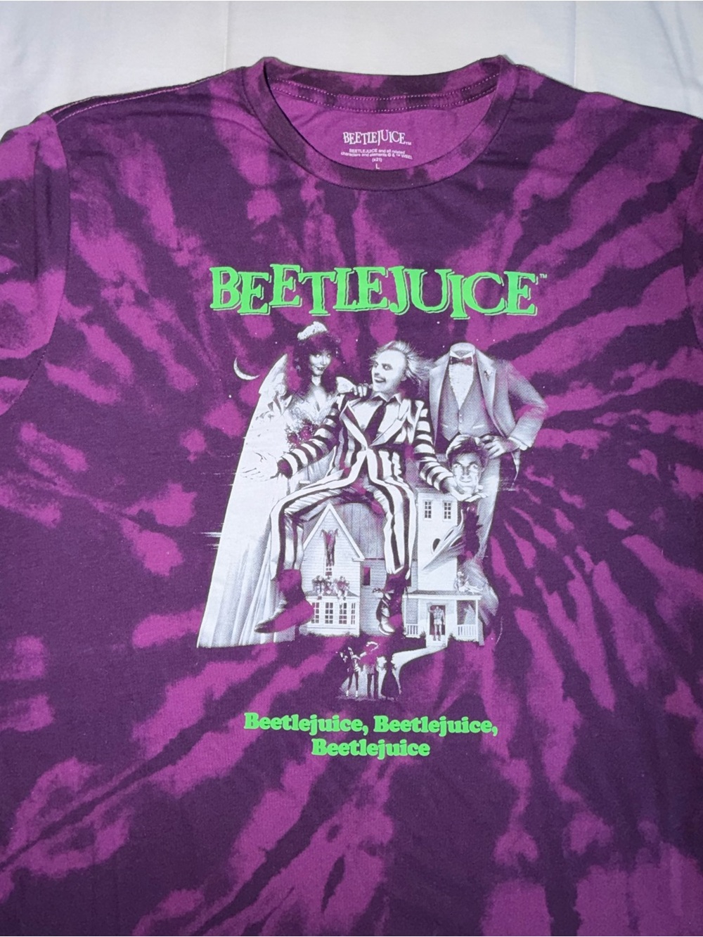 Beetlejuice Purple Tie-Dye Graphic Tee - Large